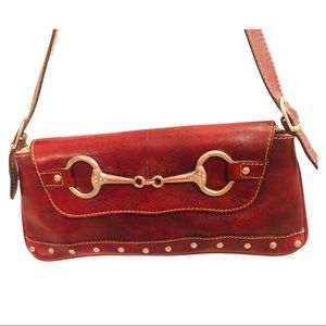 Firenze Mini Studded Clutch Bag Oxblood Red